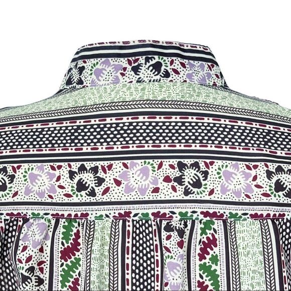 VINTAGE Retro Print Long Sleeve Button Down Top - Picture 11 of 15